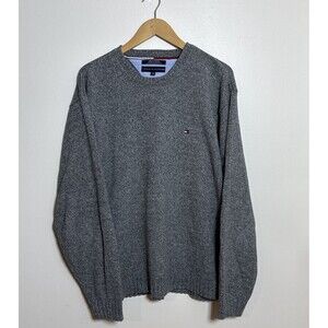 Vintage Tommy Hilfiger Mens Crewneck Sweater XXL Gray Classic Preppy Fisherman